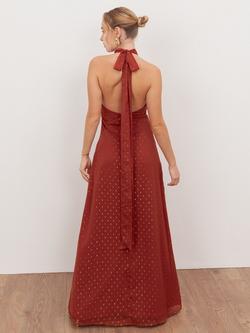 Anaya With Love Sleeveless Halter Neck Maxi Dress, Chilli Red - view 2, Chilli Red