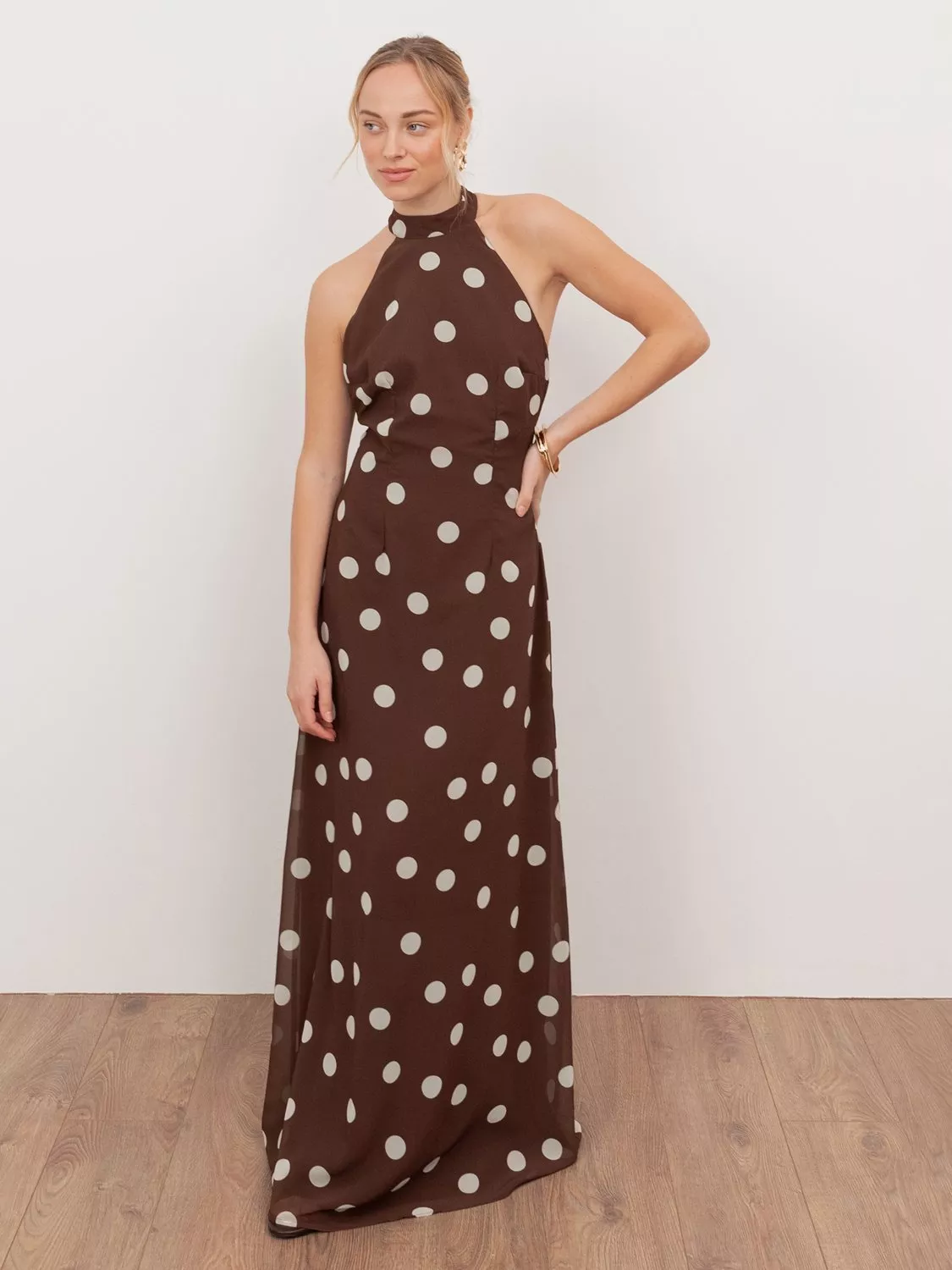 princess polly polka dot dress brown Nellie Maxi Dress | Brown Polka Dot | Womens