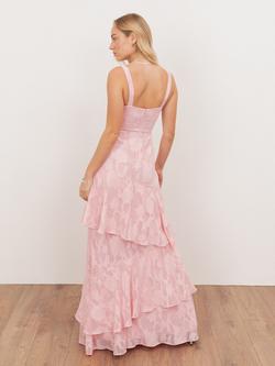 Anaya With Love Floral Asymmetric Ruffle Maxi Dress, Peony Pink - view 2, Peony Pink