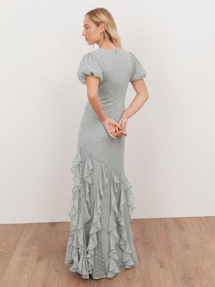 Anaya With Love Ruffle Puff Sleeve Maxi Dress, Cloud Blue - view 2, Cloud Blue
