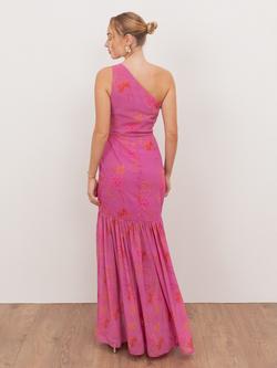 Anaya With Love Floral One Shoulder Maxi Dress, Hot Pink - view 2, Hot Pink