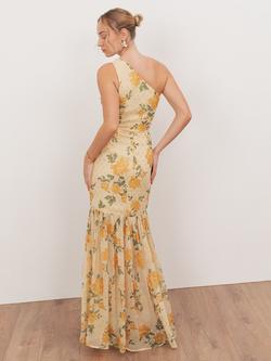 Anaya With Love Floral One Shoulder Maxi Dress, Yellow - view 2, Yellow
