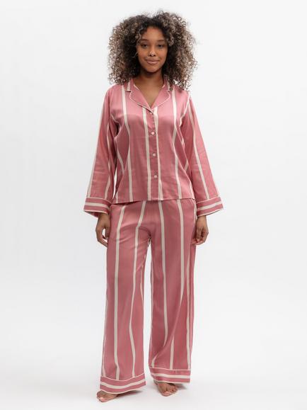 Fable & Eve Ruby Striped Pyjamas, Blush, Blush