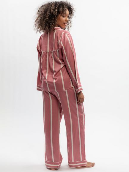 Fable & Eve Ruby Striped Pyjamas, Blush - view 2, Blush