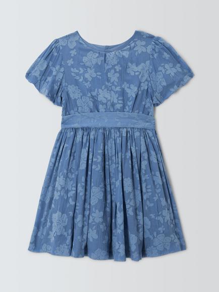 John Lewis Heirloom Collection Floral Dress, Colony Blue, Colony Blue