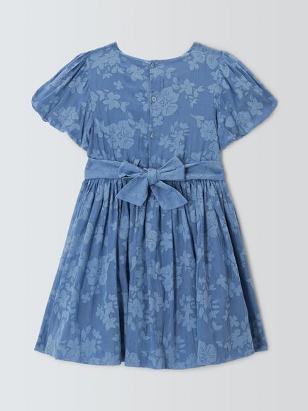 John Lewis Heirloom Collection Floral Dress, Colony Blue - view 2, Colony Blue