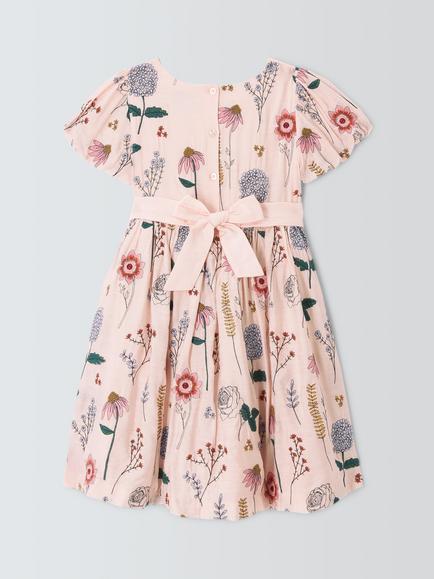 John Lewis Heirloom Collection Kids' Floral Embroidered Dress, Mauve Morn - view 2, Mauve Morn
