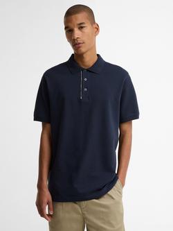 Barbour Cotton Reston Short Sleeve Polo Shirt, Navy, Navy