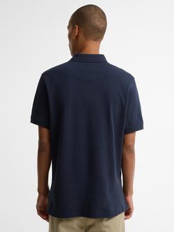 Barbour Cotton Reston Short Sleeve Polo Shirt, Navy - view 2, Navy