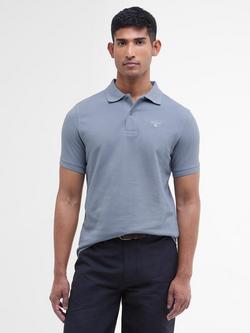 Barbour Essential Sport Cotton Regular Fit Pique Polo Shirt, Washed Blue, Washed Blue