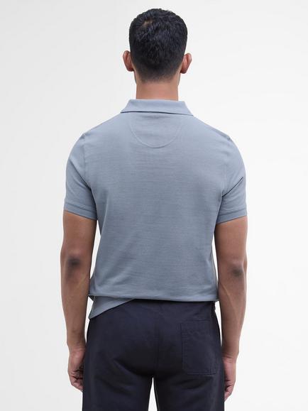 Barbour Essential Sport Cotton Regular Fit Pique Polo Shirt, Washed Blue - view 2, Washed Blue