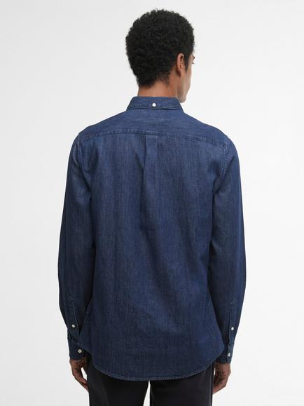 Barbour Tailored Fit Crested Denim Shirt, Indigo - view 2, Indigo