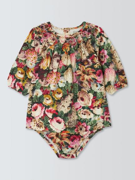 John Lewis Heirloom Collection Baby Archive Floral Dress Set, Multi, Multi