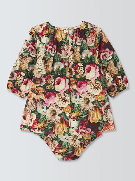John Lewis Heirloom Collection Baby Archive Floral Dress Set, Multi - view 2, Multi