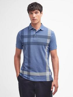 Barbour Blain Cotton Tailored Fit Short Sleeve Polo Shirt, Chambray