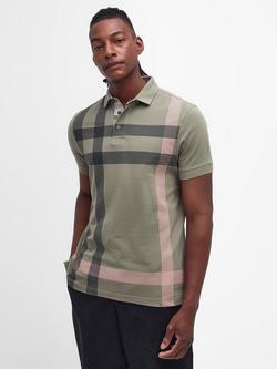 Barbour Blain Cotton Tailored Fit Short Sleeve Polo Shirt, Dusty Green