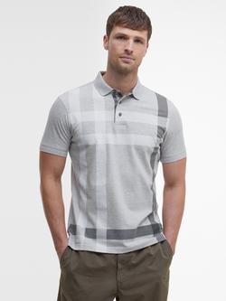 Barbour Blaine Cotton Regular Fit Short Sleeve Polo Shirt, Grey Marl, Grey Marl