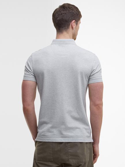 Barbour Blaine Cotton Regular Fit Short Sleeve Polo Shirt, Grey Marl - view 2, Grey Marl