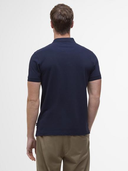 Barbour Blain Cotton Tailored Fit Short Sleeve Polo Shirt - view 2, Navy/Pine