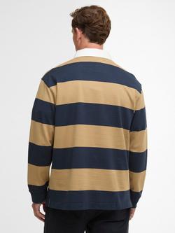 Barbour Broome Cotton Rugby Shirt, Navy/Trench - view 2, Navy/Trench