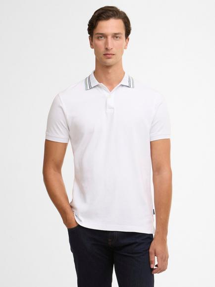 Barbour Notter Cotton Regular Fit Short Sleeve Polo Shirt, White, White