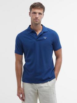 Barbour Essential Sport Cotton Regular Fit Pique Polo Shirt, Deep Blue