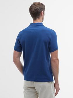 Barbour Essential Sport Cotton Regular Fit Pique Polo Shirt - view 2, Deep Blue