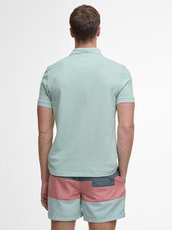 Barbour Essential Sport Cotton Regular Fit Pique Polo Shirt, Pale Apple - view 2, Pale Apple