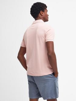 Barbour Essential Sport Cotton Regular Fit Pique Polo Shirt - view 2, Pink Mist