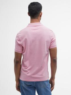 Barbour Essential Sport Cotton Regular Fit Pique Polo Shirt, Pink - view 2, Pink