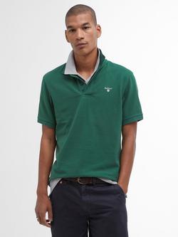 Barbour Essential Sport Cotton Regular Fit Pique Polo Shirt, Racing Green, Racing Green