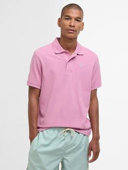 Barbour Essential Sport Cotton Regular Fit Pique Polo Shirt, True Pink