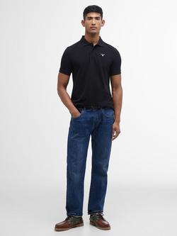 Barbour Essential Sport Cotton Regular Fit Pique Polo Shirt - view 2, Black