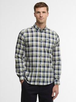 Barbour Harwood Cotton Regular Fit Gingham Check Shirt, Olive, Olive