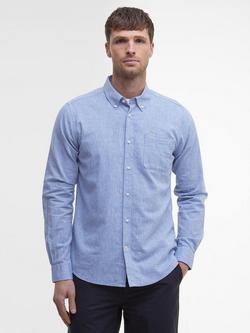 Barbour Nelson Tailored Fit Linen Blend Shirt, Blue, Blue