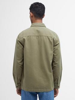 Barbour Cotton Tailored Fit Overshirt, Bleached Olive - view 2, Bleached Olive