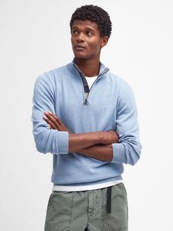 Barbour Half-Zip Cotton Jumper, Dark Chambray