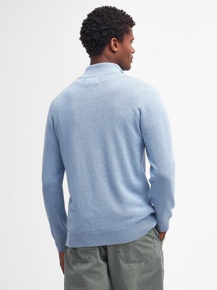 Barbour Half-Zip Cotton Jumper - view 2, Dark Chambray