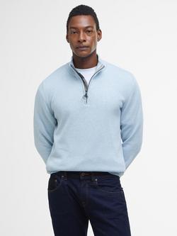 Barbour Half-Zip Cotton Jumper, Ocean Sky