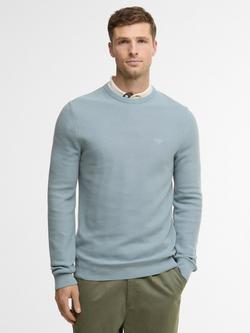 Barbour Essential Honeycomb Crew Neck Jumper, Slate, Slate