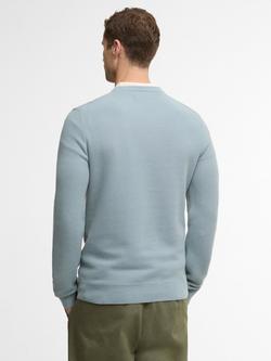 Barbour Essential Honeycomb Crew Neck Jumper, Slate - view 2, Slate