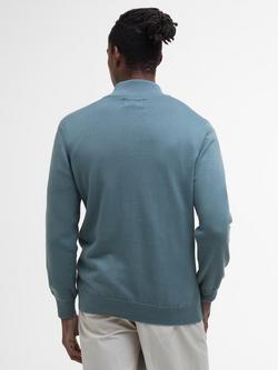 Barbour Half-Zip Cotton Jumper - view 2, Vintage Teal
