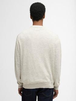 Barbour Flaxby Linen Cotton Blend Crew Neck Jumper - view 2, Neutral