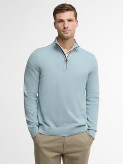 Barbour Lingwood Compact Cotton Half Zip Jumper, Slate, Slate