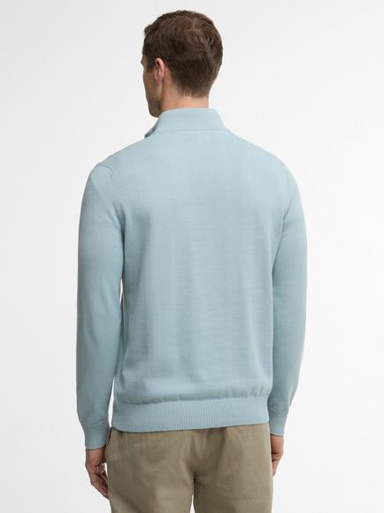 Barbour Lingwood Compact Cotton Half Zip Jumper, Slate - view 2, Slate