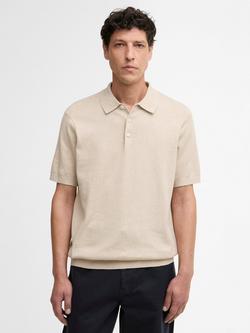 Barbour Muston Cotton Blend Knit Polo Shirt, Washed Stone