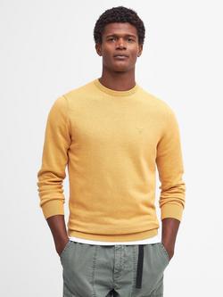 Barbour Pima Cotton Knit Crew Neck Jumper, Honey Gold