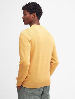 Barbour Pima Cotton Knit Crew Neck Jumper - view 2, Honey Gold