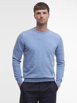 Barbour Pima Cotton Knit Crew Neck Jumper, Dark Chambray