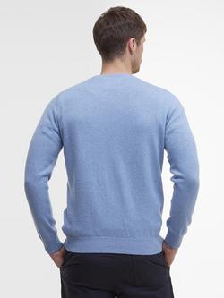 Barbour Pima Cotton Knit Crew Neck Jumper - view 2, Dark Chambray